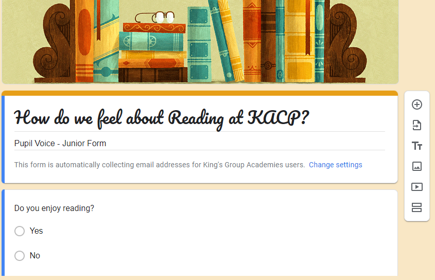 Junior voice reading survey