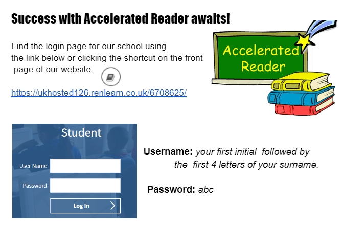Instructions of how to sign into Accelerated reader